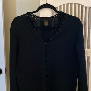 Grace Dane Lewis elegant sling sleeve sweater with beautiful beaded trim